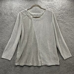 Habitat Clothes to Live In Women's Large Silver Green Crushed Velvet Top Flowy